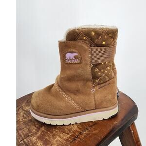 Little Girl's Sorel Suede Waterproof Winter Snow Boots Size 9